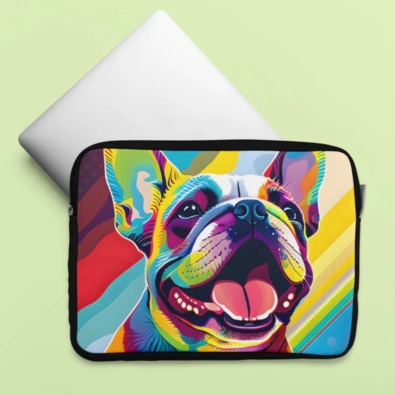 Playful Dog Poster with Pink Tongue Laptop Sleeve