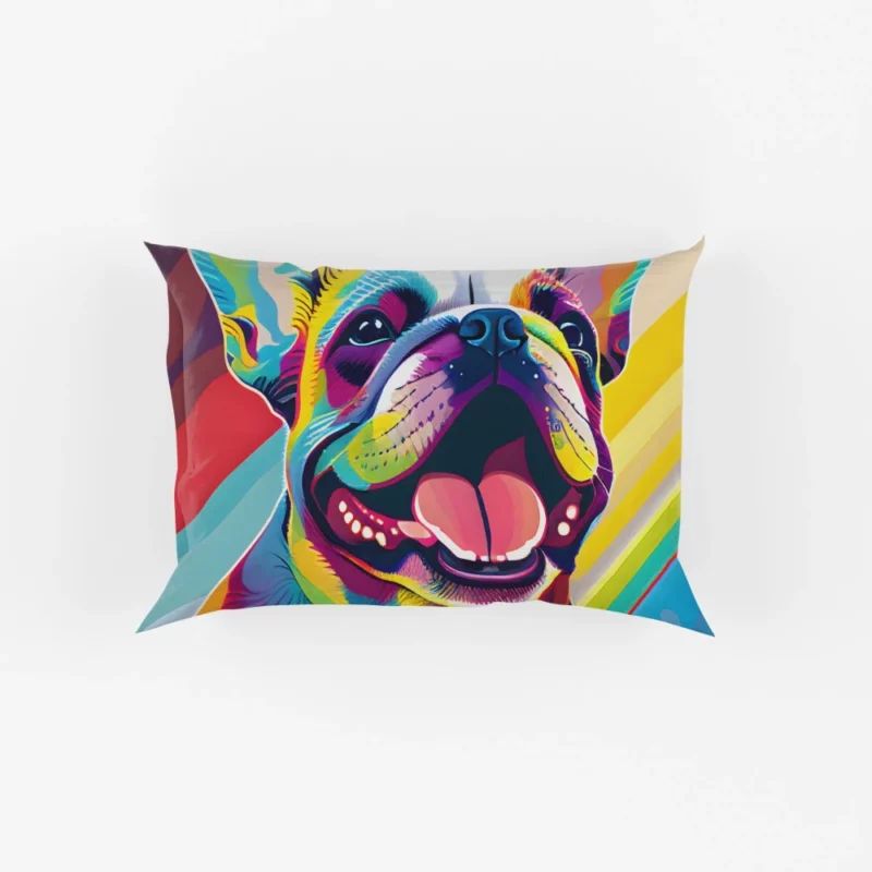 Playful Dog Poster with Pink Tongue Pillow Cases