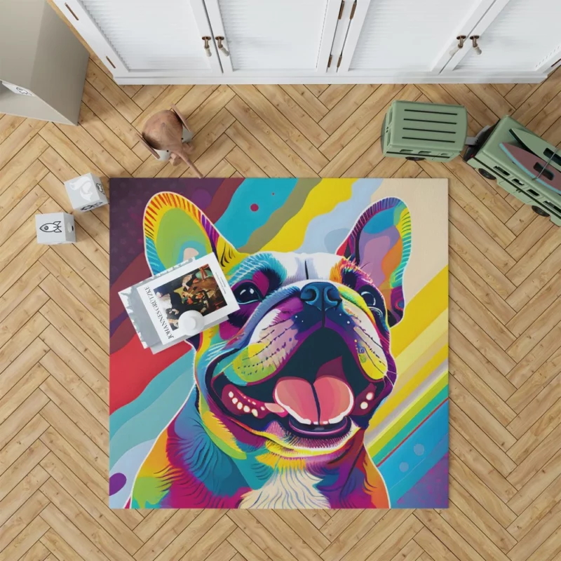 Playful Dog Poster with Pink Tongue Rug