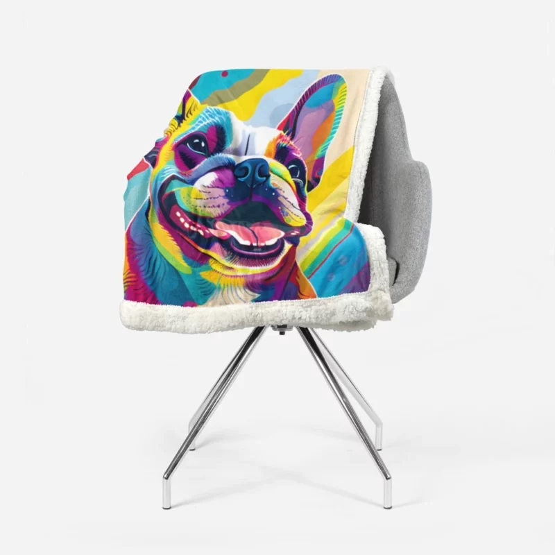 Playful Dog Poster with Pink Tongue Sherpa Fleece Blanket 1