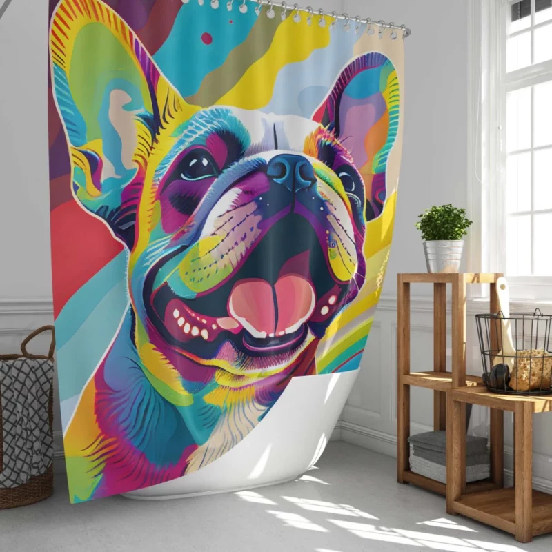 Playful Dog Poster with Pink Tongue Shower Curtain