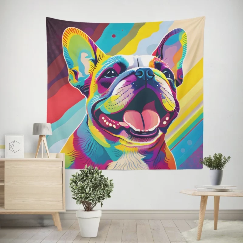 Playful Dog Poster with Pink Tongue Wall Tapestry