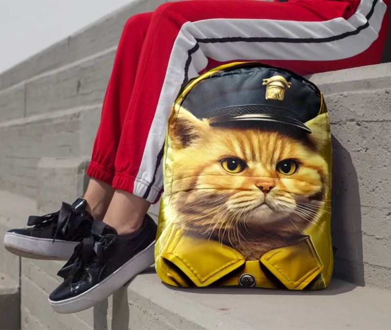 Police Hat Cat Pet Backpack 1