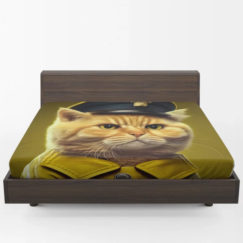 Police Hat Cat Pet Fitted Sheet 1