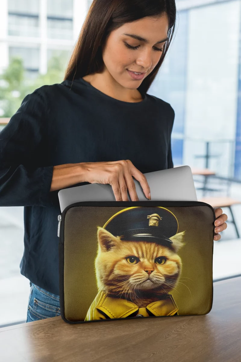 Police Hat Cat Pet Laptop Sleeve 1