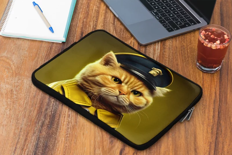 Police Hat Cat Pet Laptop Sleeve 2