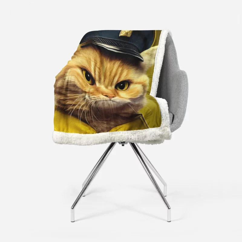 Police Hat Cat Pet Sherpa Fleece Blanket 1