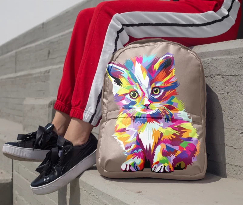 Pop Art Style Cute Cat Backpack 1