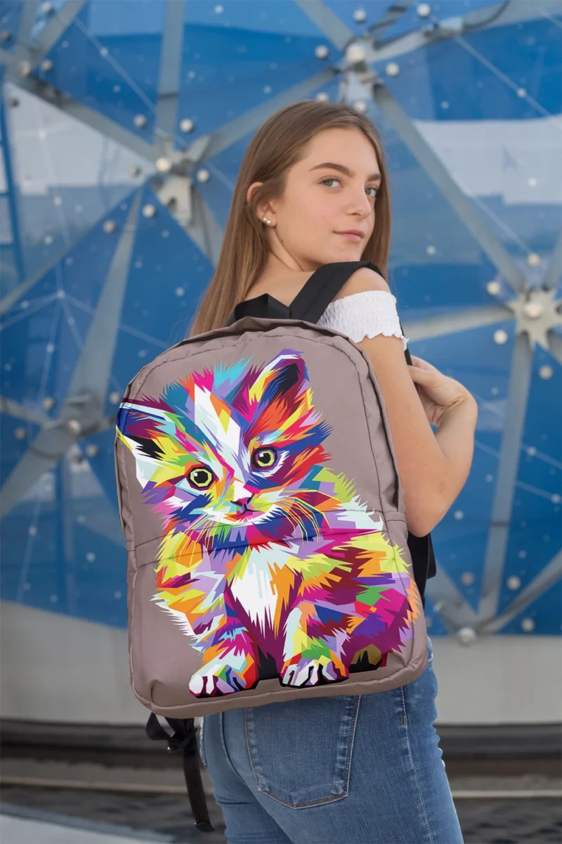 Pop Art Style Cute Cat Backpack 2