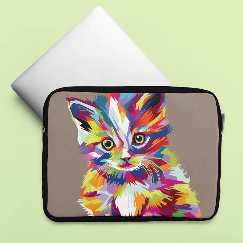 Pop Art Style Cute Cat Laptop Sleeve