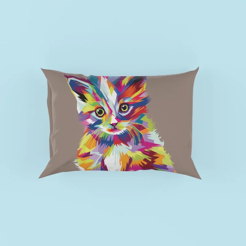 Pop Art Style Cute Cat Pillow Cases