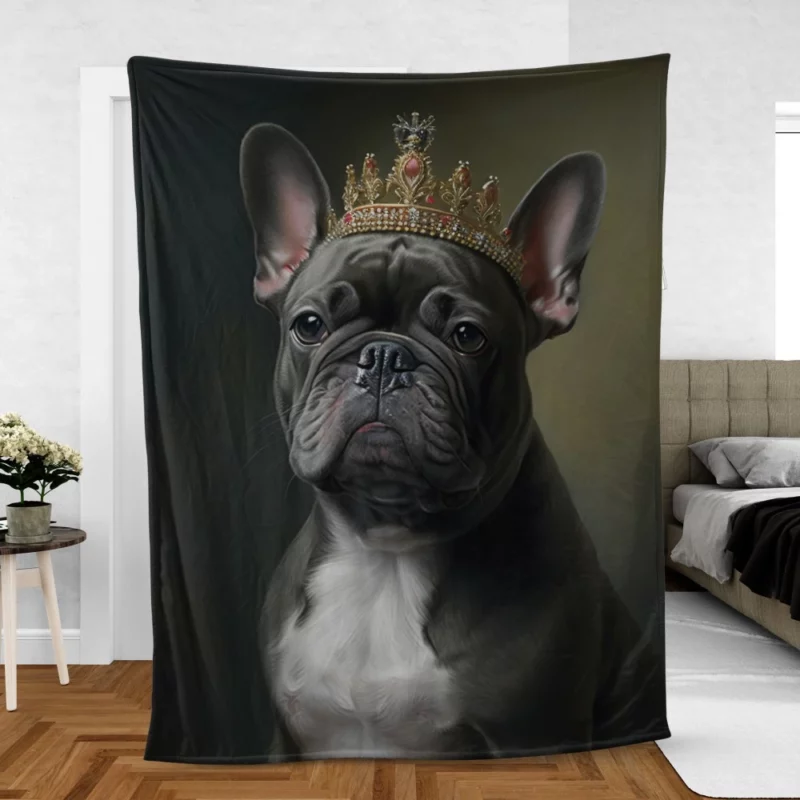 Portrait French Bulldog Fleece Blanket