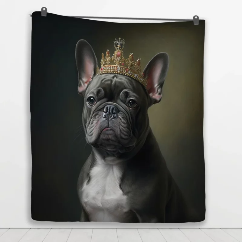 Portrait French Bulldog Quilt Blanket 1