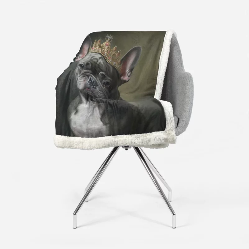 Portrait French Bulldog Sherpa Fleece Blanket 1