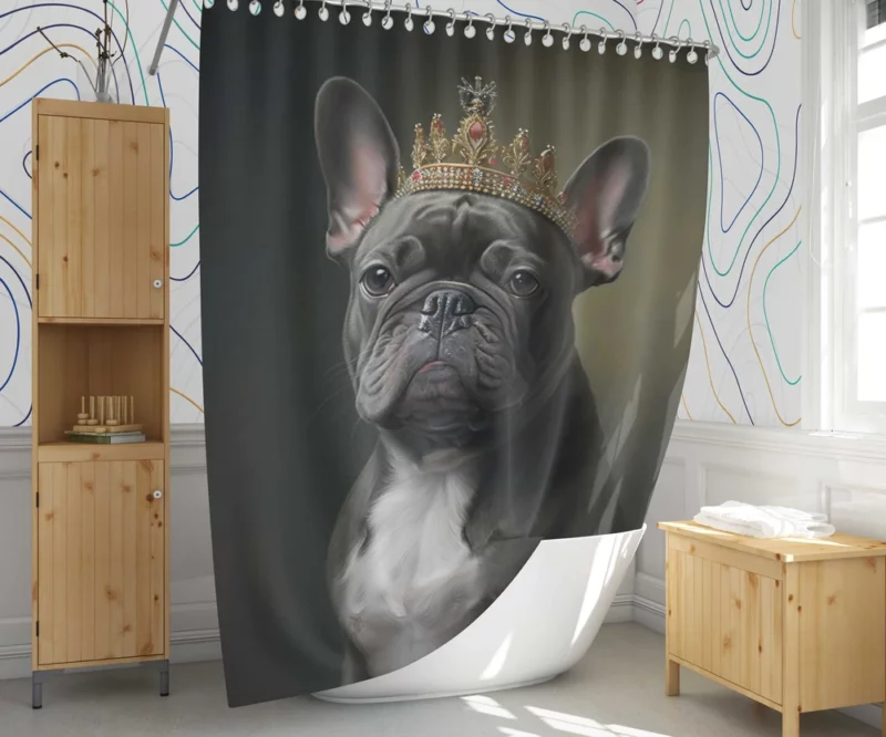 Portrait French Bulldog Shower Curtain 1