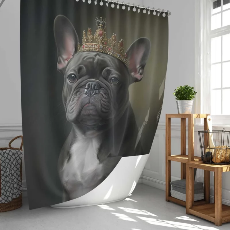 Portrait French Bulldog Shower Curtain