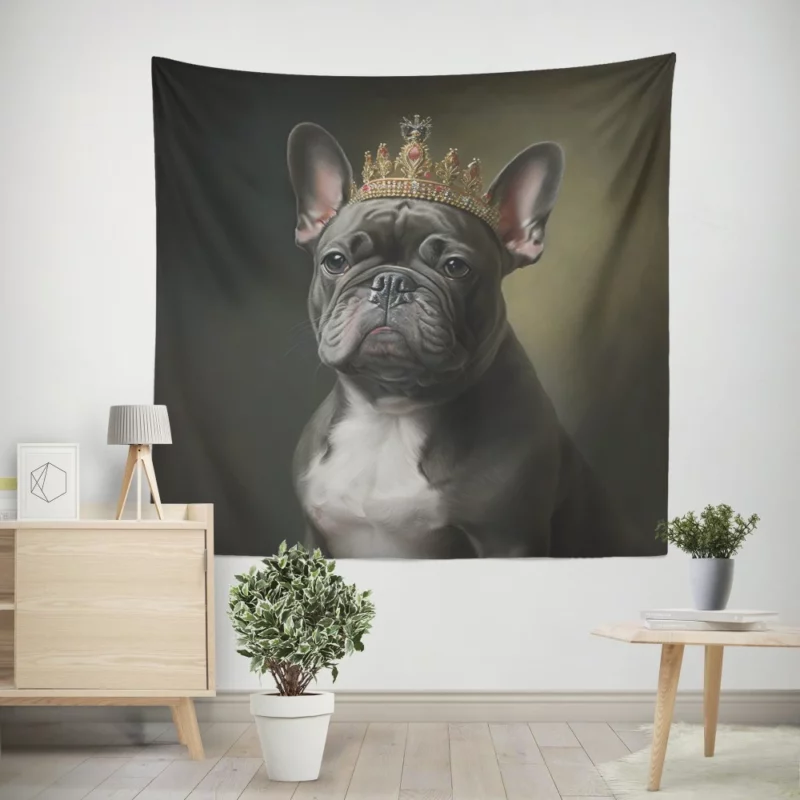 Portrait French Bulldog Wall Tapestry