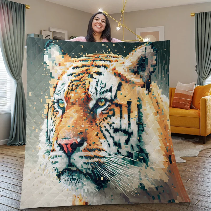 Powerful Tiger Quilt Blanket