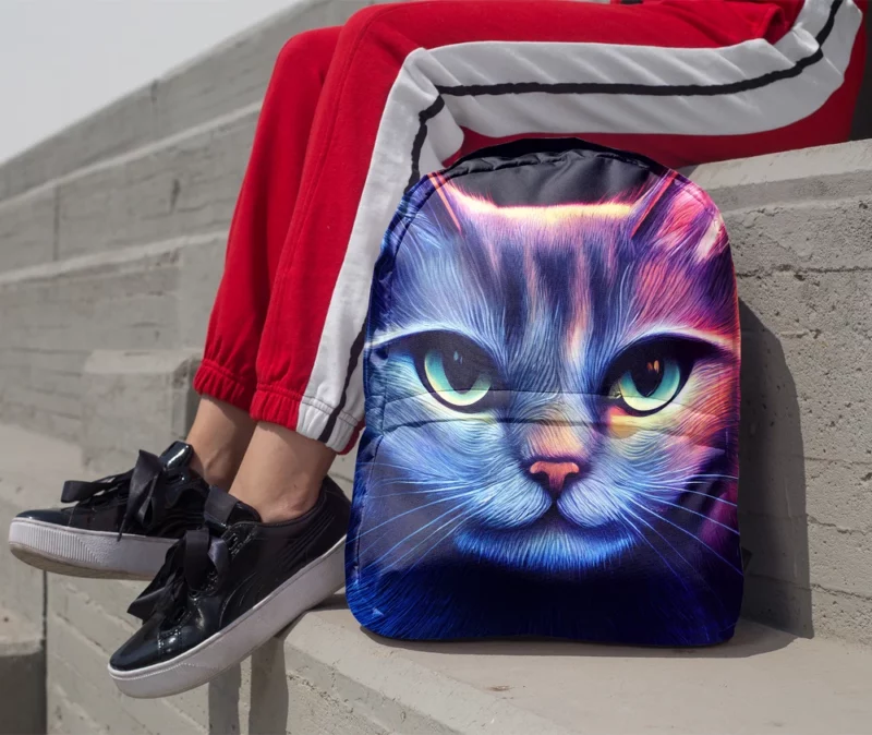 Pretty Blue Cat Portrait Backpack 1