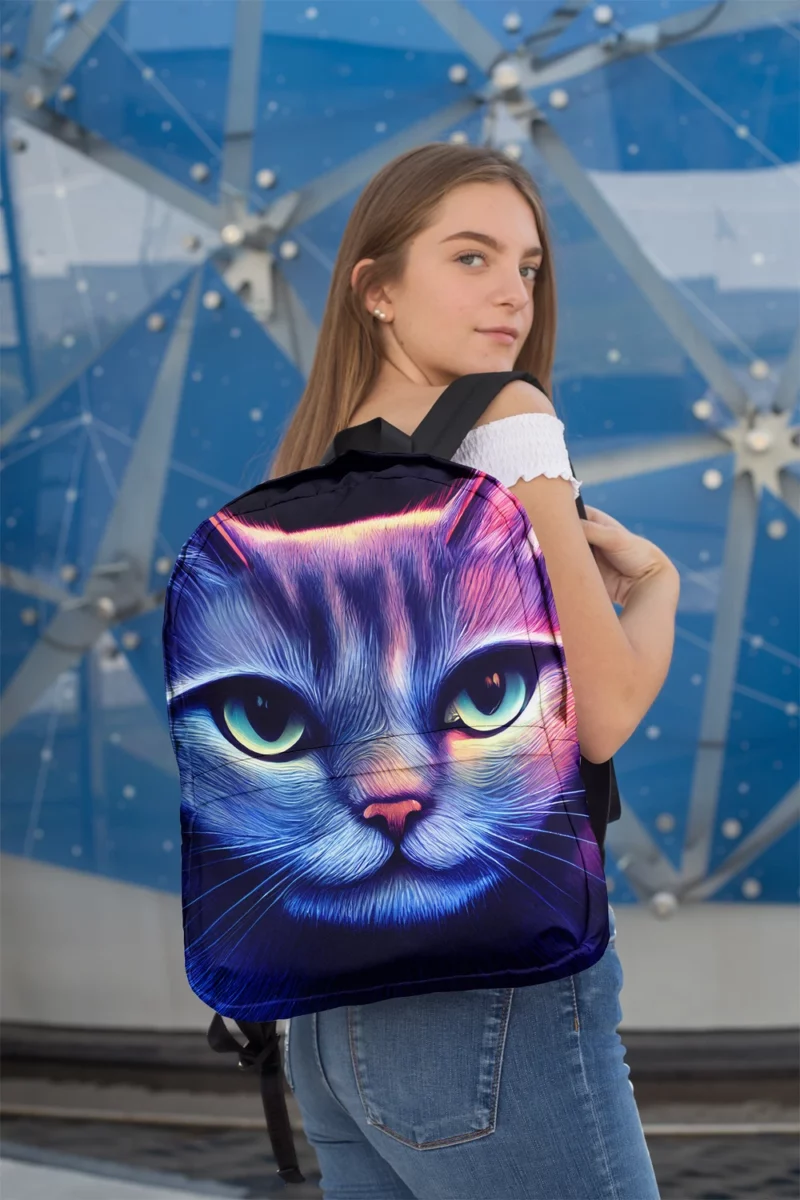 Pretty Blue Cat Portrait Backpack 2