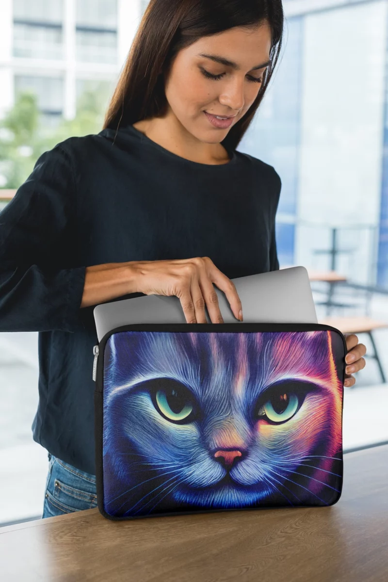 Pretty Blue Cat Portrait Laptop Sleeve 1