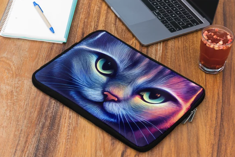 Pretty Blue Cat Portrait Laptop Sleeve 2