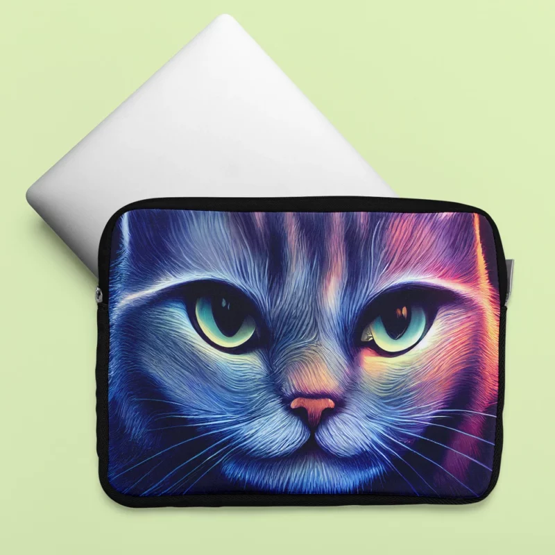 Pretty Blue Cat Portrait Laptop Sleeve