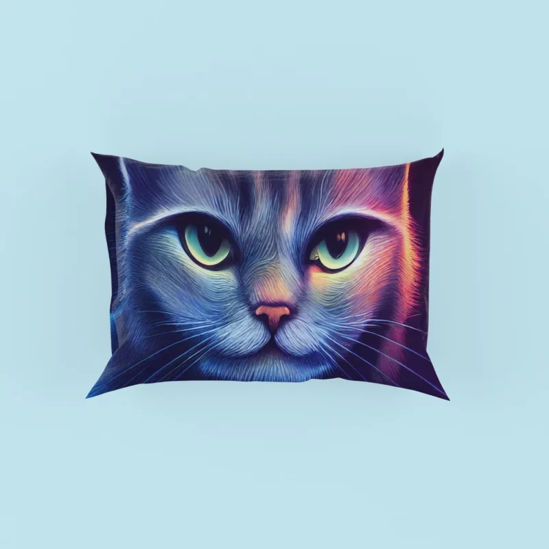 Pretty Blue Cat Portrait Pillow Cases