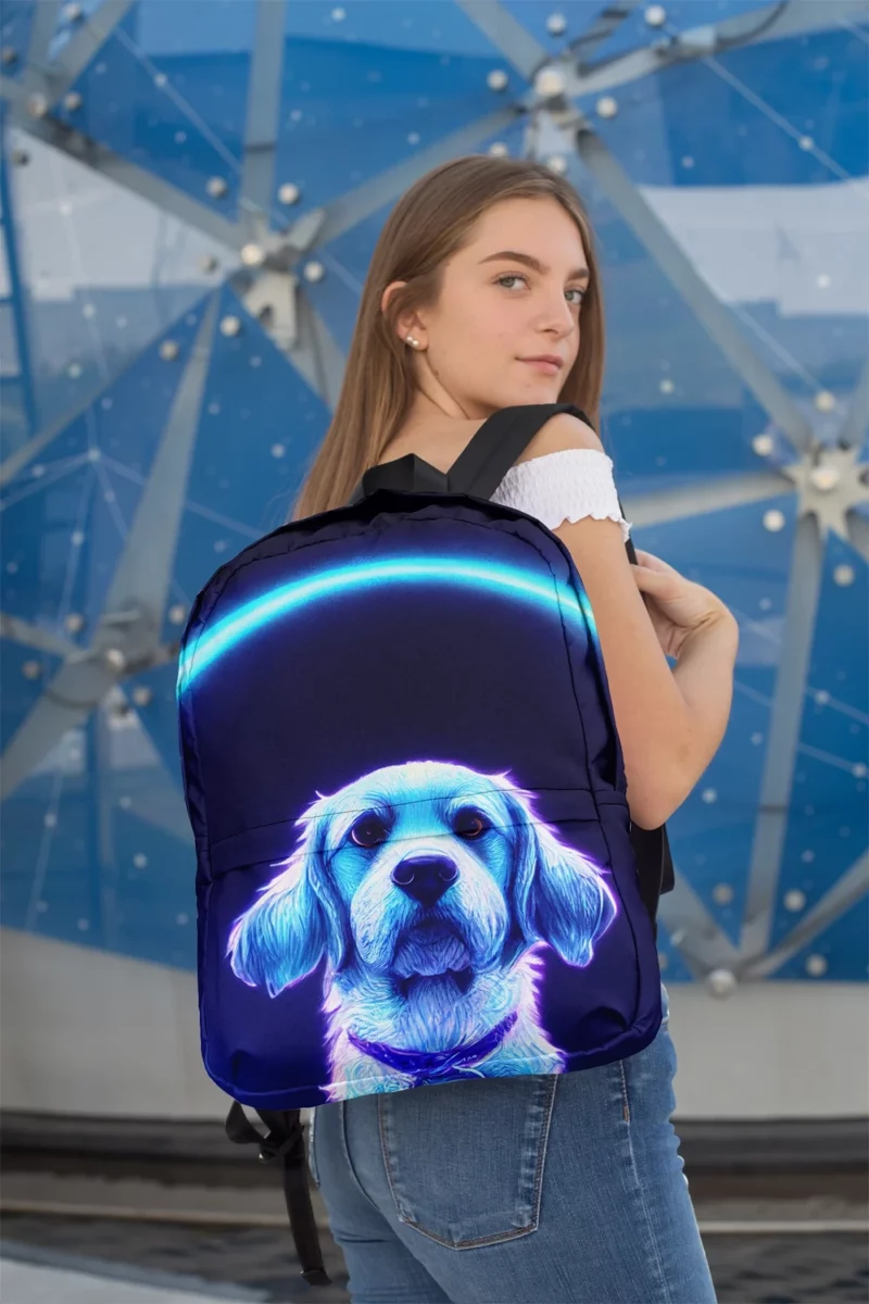 Pretty Blue Watercolor Dog Portrait Backpack 2