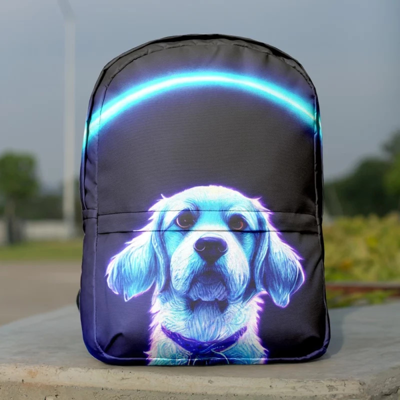 Pretty Blue Watercolor Dog Portrait Backpack