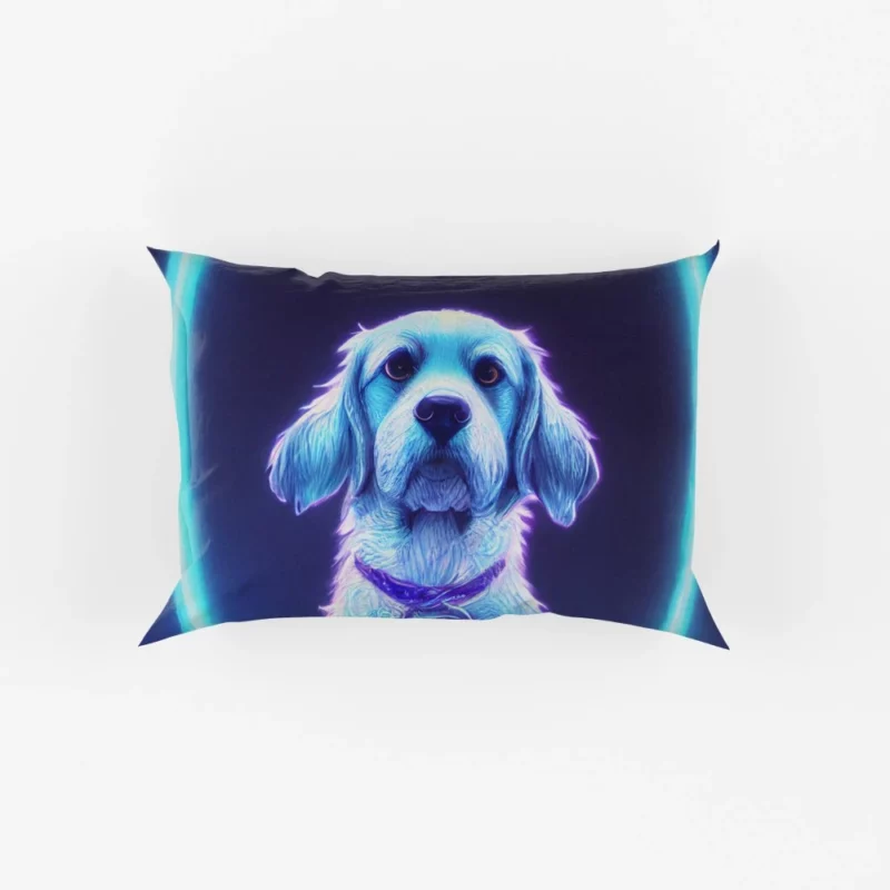 Pretty Blue Watercolor Dog Portrait Pillow Cases