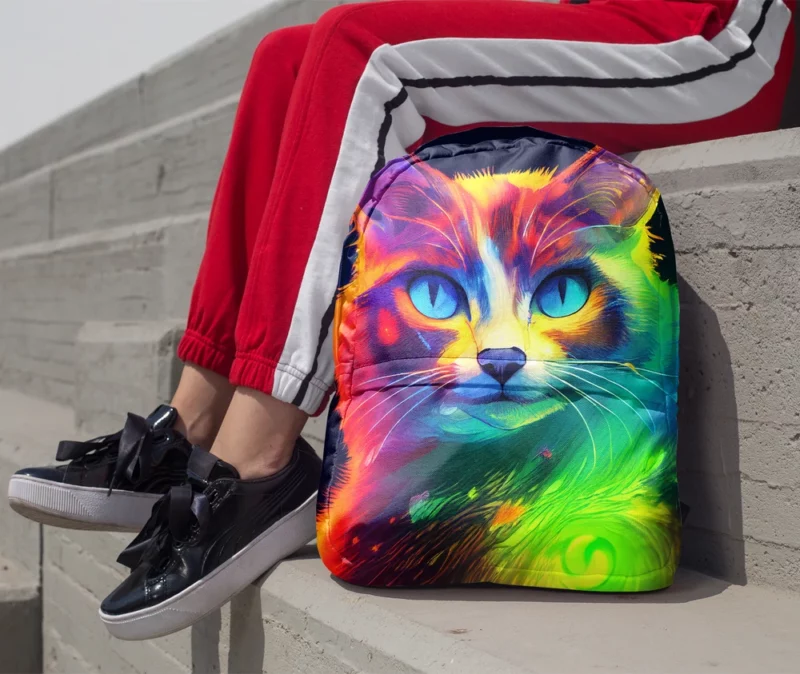 Pretty Cat Portrait in Watercolor Backpack 1