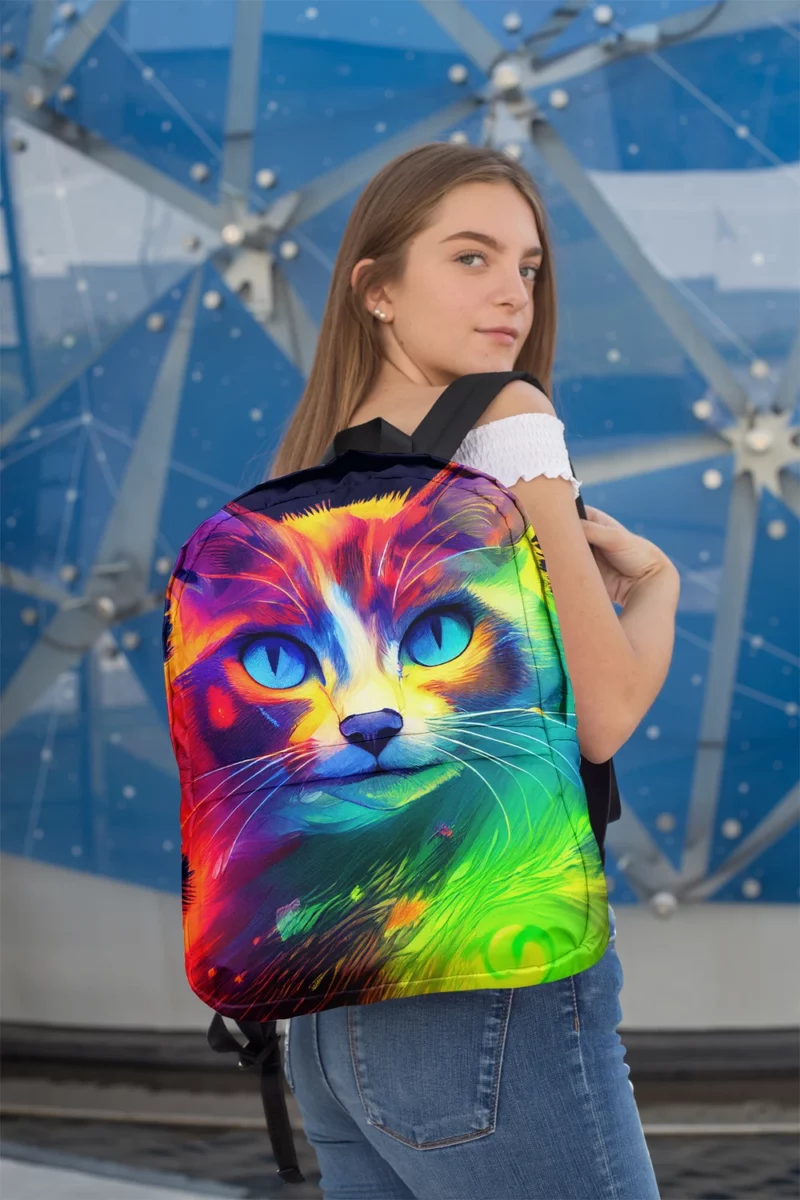 Pretty Cat Portrait in Watercolor Backpack 2