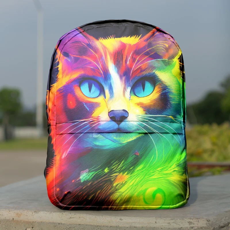 Pretty Cat Portrait in Watercolor Backpack