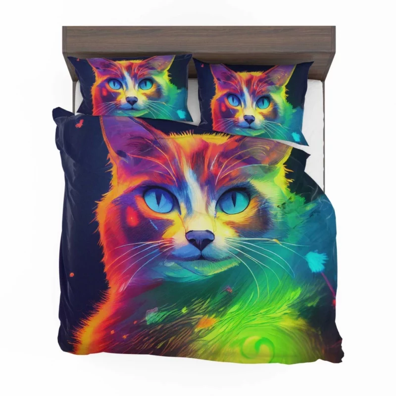 Pretty Cat Portrait in Watercolor Bedding Set 2