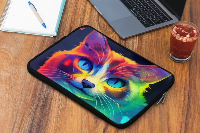 Pretty Cat Portrait in Watercolor Laptop Sleeve 2