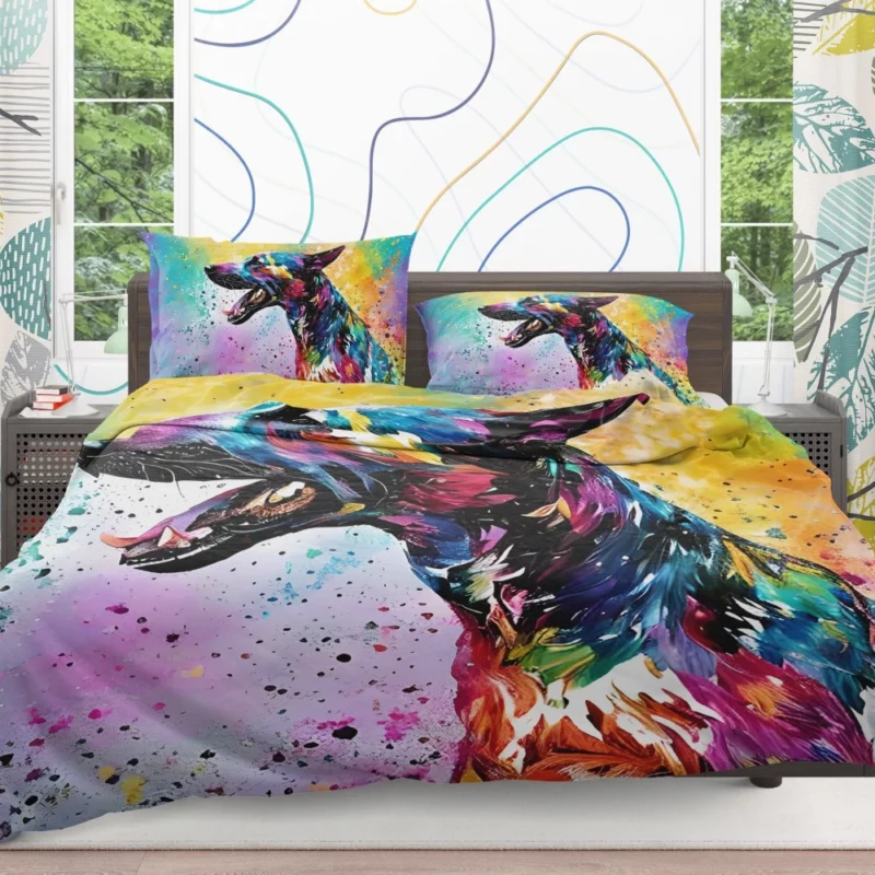 Profile View Dog Portrait Bedding Set