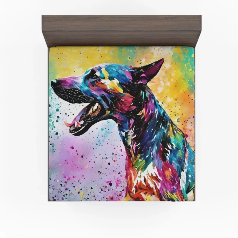 Profile View Dog Portrait Fitted Sheet