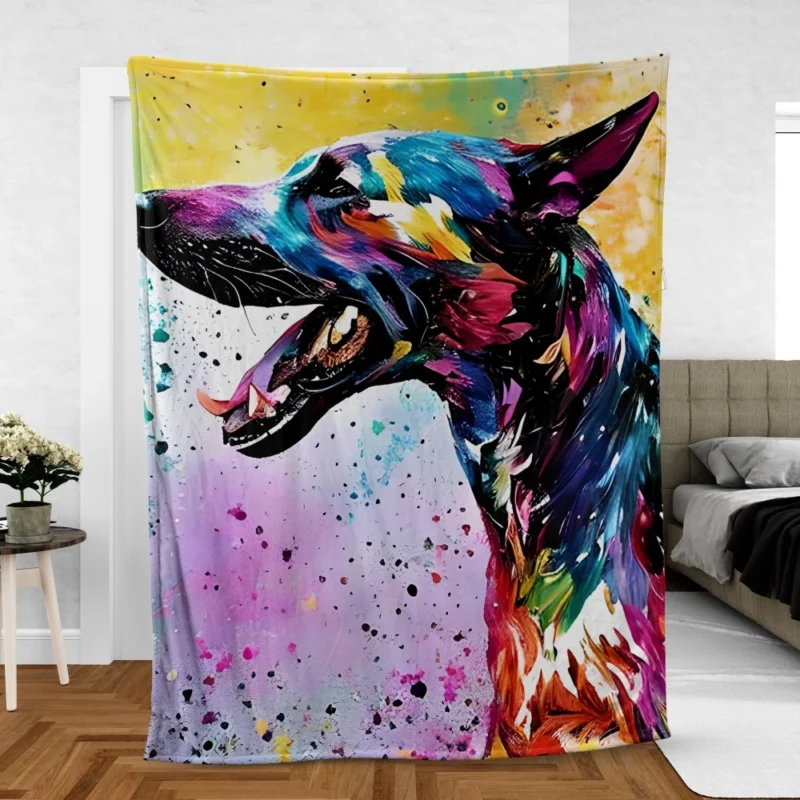 Profile View Dog Portrait Fleece Blanket