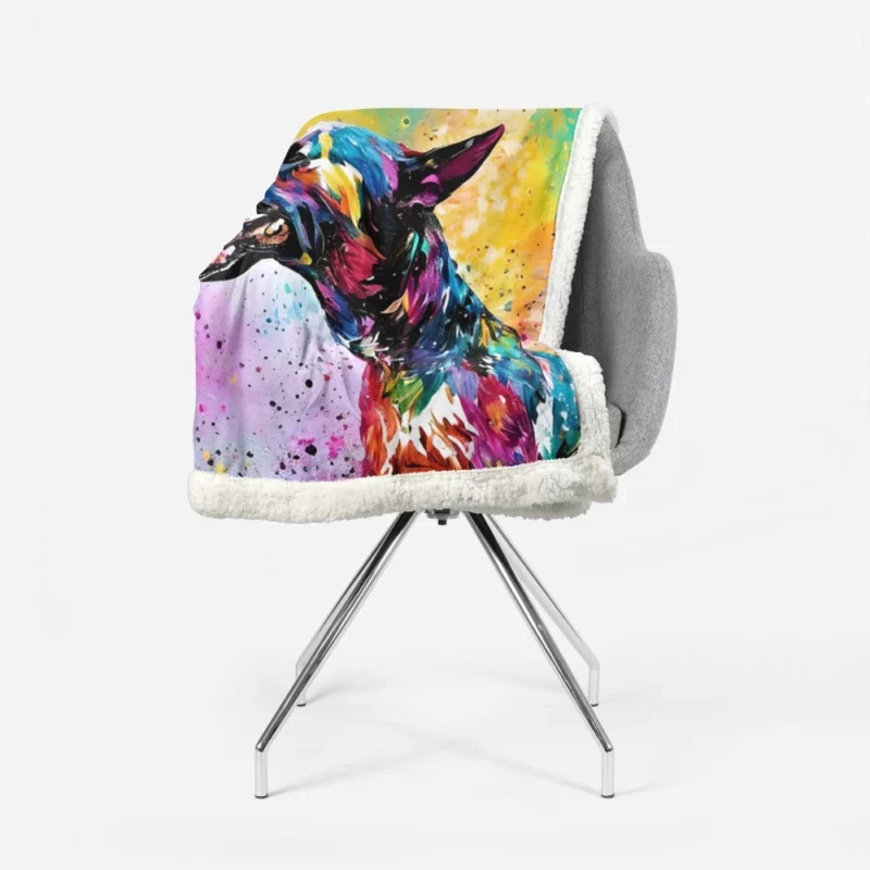 Profile View Dog Portrait Sherpa Fleece Blanket 1