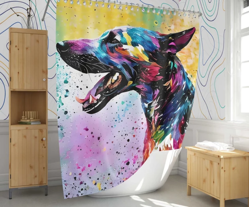 Profile View Dog Portrait Shower Curtain 1