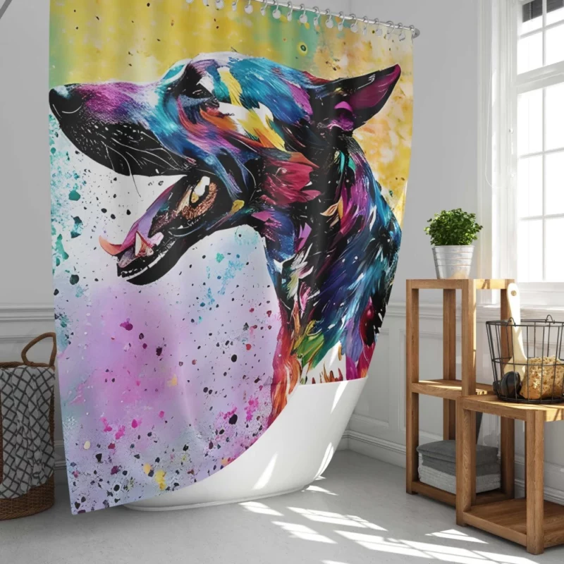 Profile View Dog Portrait Shower Curtain