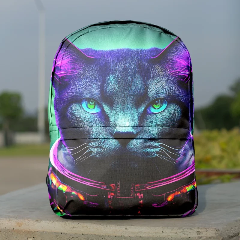 Protective Astronaut Cat with Green Eyes Backpack