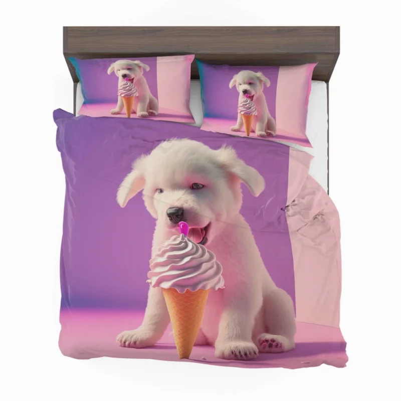 Puppy with Ice Cream Print Bedding Set 2
