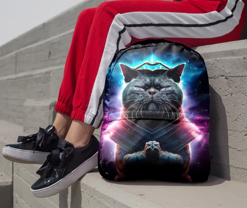 Purple Background Cat It Cat Backpack 1