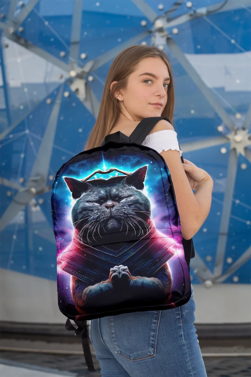 Purple Background Cat It Cat Backpack 2