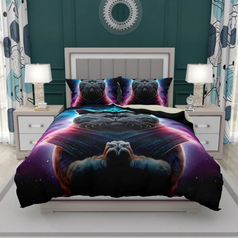 Purple Background Cat It Cat Bedding Set 1