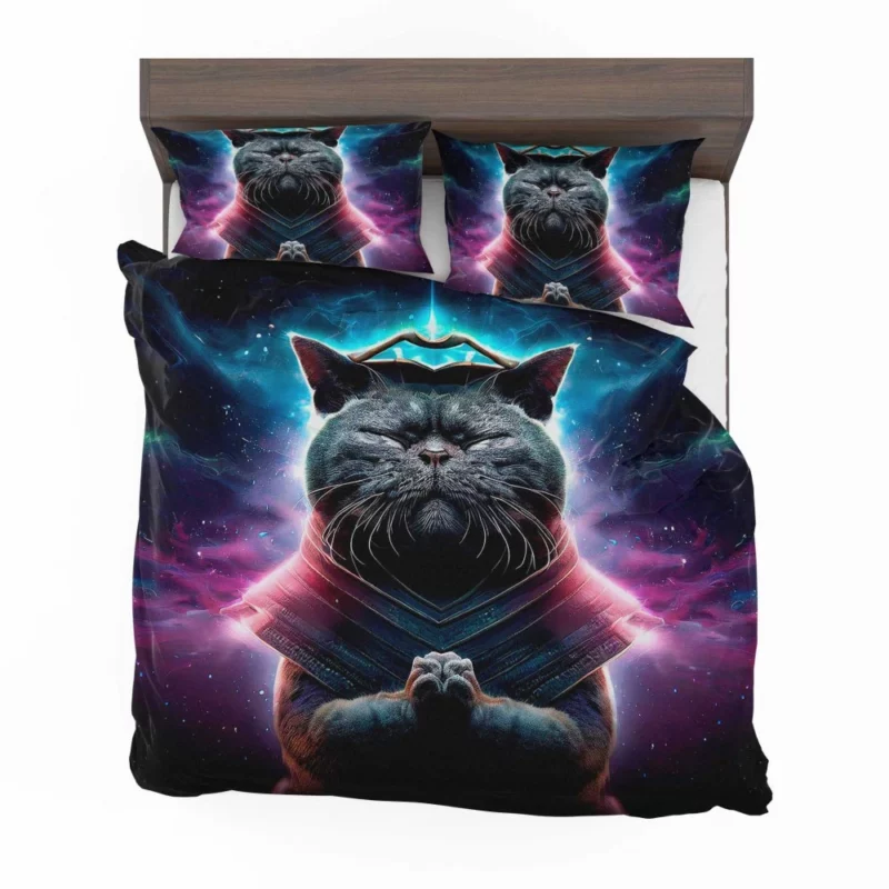 Purple Background Cat It Cat Bedding Set 2