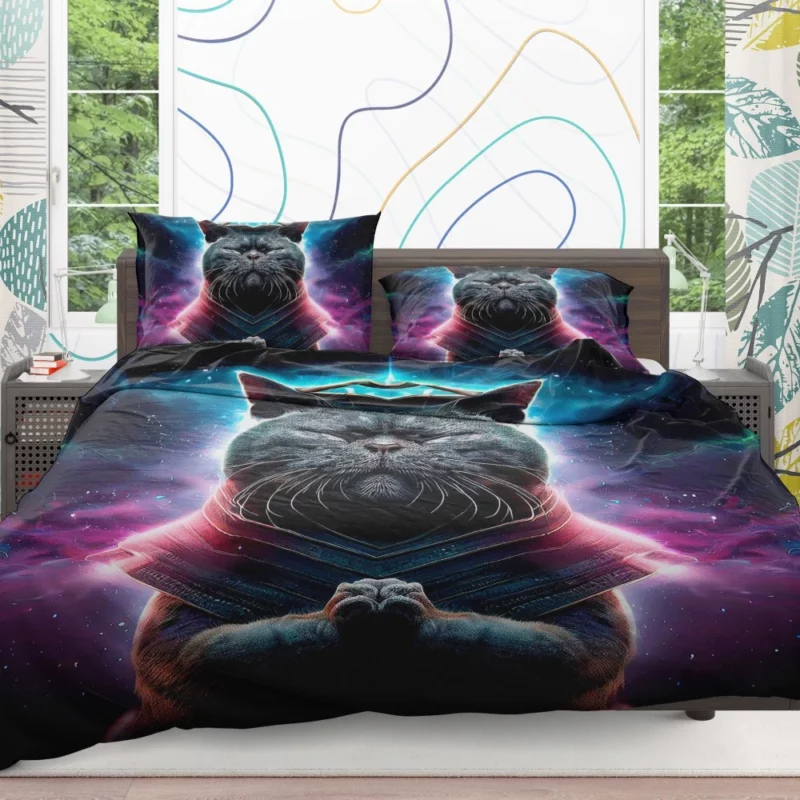 Purple Background Cat It Cat Bedding Set