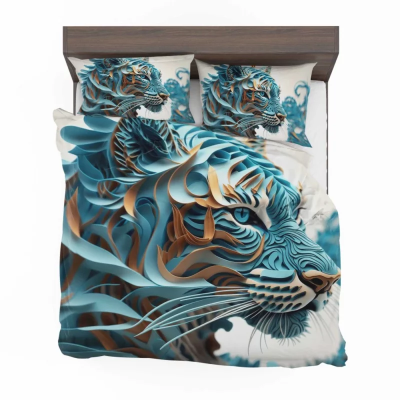 Quilled Tiger Sculpture Bedding Set 2